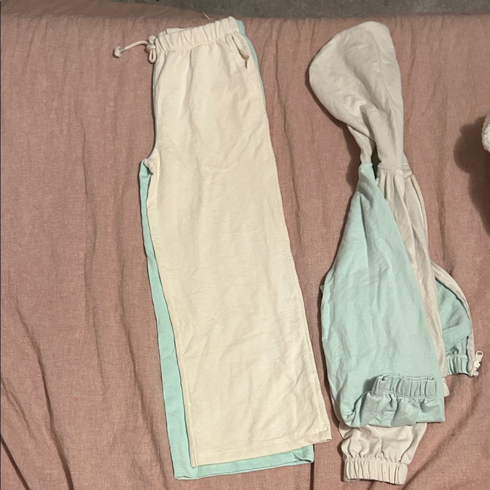 Kids' Cream and Light Blue Joggers